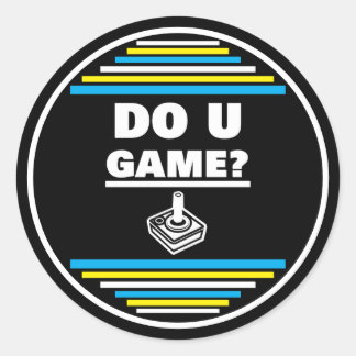 Adesivo Redondo Você Gosta de Jogos? B Y W