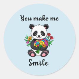Adesivo Redondo Você Me Faz Sorrir Panda Fofo