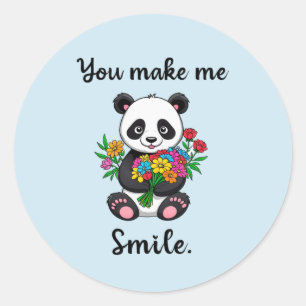 Adesivo Redondo Você Me Faz Sorrir Panda Fofo