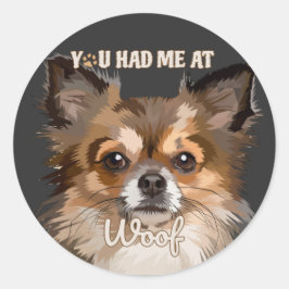 Adesivo Redondo Você Me Teve No Meio | Pomeranianos De Cães