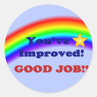 Adesivo Redondo Você melhorou! Rainbow Sticker, pequeno
