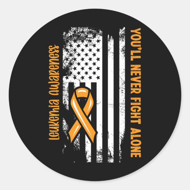 Adesivo Redondo Você nunca combaterá sozinho a leucemia de Cancere (Frente)