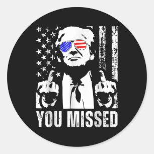 Adesivo Redondo Você Perdeu Trump 2024 US Flag Funny (fron)