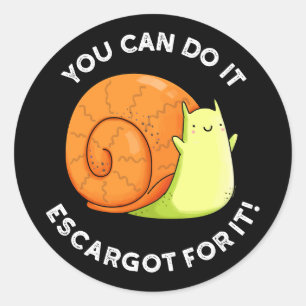 Adesivo Redondo Você Pode Fazer Isso Escargot Para Isso Caracol Es