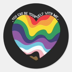 Adesivo Redondo Você Pode Ser Você Mesmo Comigo LGBT Transgênero G