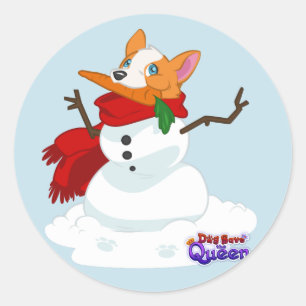 Adesivo Redondo Você quer construir… um Corgi? Etiquetas!