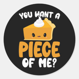 Adesivo Redondo Você Quer Um Pedaço Meu Kawaii Pumpkin Pie Thanksg