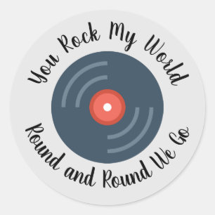 Adesivo Redondo Você Rock My World Round e Round