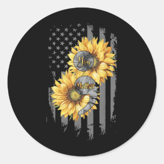 Adesivo Redondo Você, Sunflower American Flag, Prevenção ao suicíd