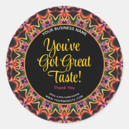 Adesivo Redondo Você tem sabor Excelente Colorido Obrigado