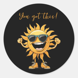 Adesivo Redondo Você tem um Sol engraçado com óculos escuros
