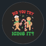 Adesivo Redondo você tentou derretê-lo retro christmas gingerpão n<br><div class="desc">você tentou congelá-lo retro christmas gingerbird esquadrão 1</div>