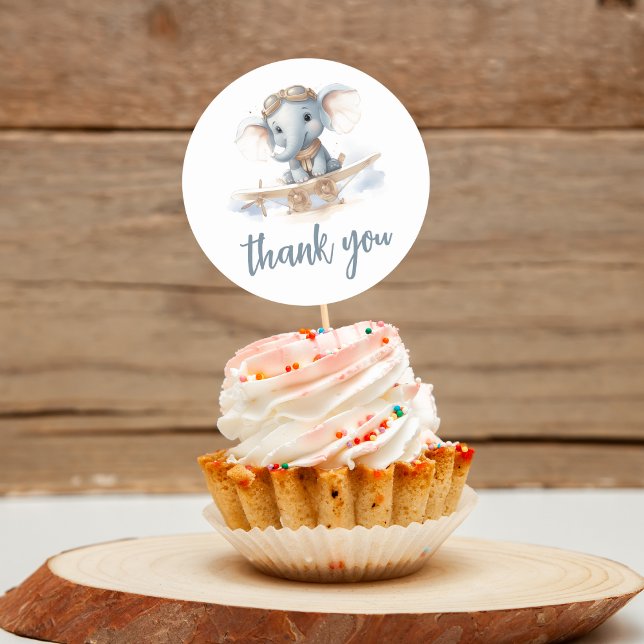 Adesivo Redondo Voe para uma Felicidade Adorável: Elefante Aqueced (Criador carregado)