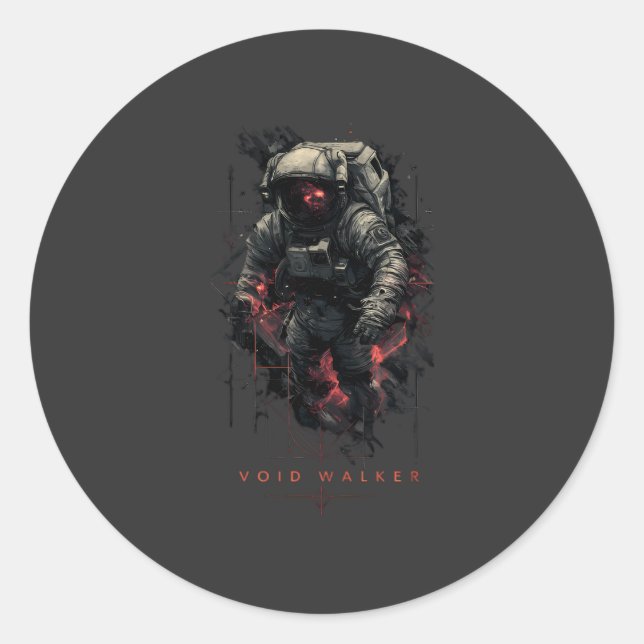 Adesivo Redondo Void Walker Astronaut Heavy Metal (Frente)