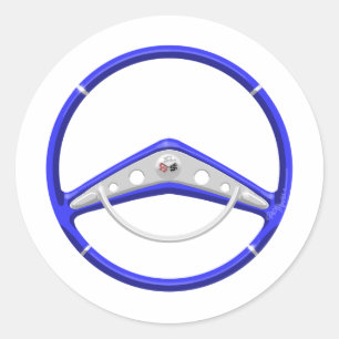 Adesivo Redondo Volante de Chevrolet de 1959 azuis