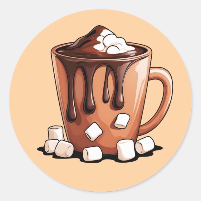Adesivo Redondo Volcano Hot Chocolate Dream Mug sticker (Frente)