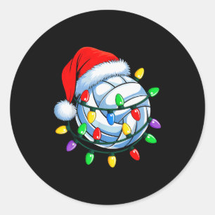 Adesivo Redondo Volei de Natal Xmas Papai Noel Srts Chapéu Masculi