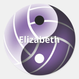 Adesivo Redondo vôlei roxa ou QUALQUER cor yin yang