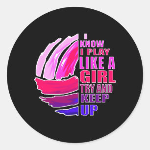 Adesivo Redondo Voleibol Joga Como Um Excelente Roxo K Para Ns