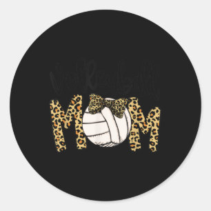Adesivo Redondo Voleibol Mãe Diversão Leopardo Bola Mãe Dia de as