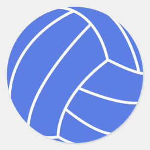 Adesivo Redondo Voleibol Real Azul e Branco