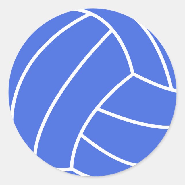 Adesivo Redondo Voleibol Real Azul e Branco (Frente)