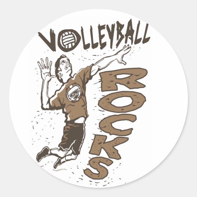 Adesivo Redondo Voleibol Rocks Brown (Frente)