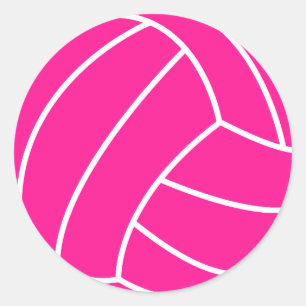 Adesivo Redondo Voleibol Rosa