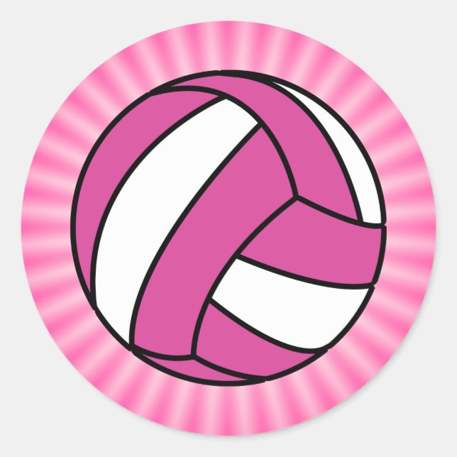 Adesivo Redondo Voleibol Rosa (Frente)