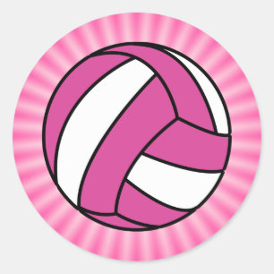 Adesivo Redondo Voleibol Rosa