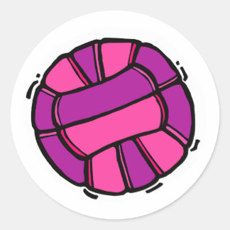 Adesivo Redondo Voleibol Rosa e Roxo