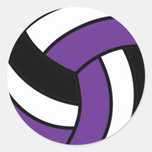 Adesivo Redondo Voleibol roxo e branco