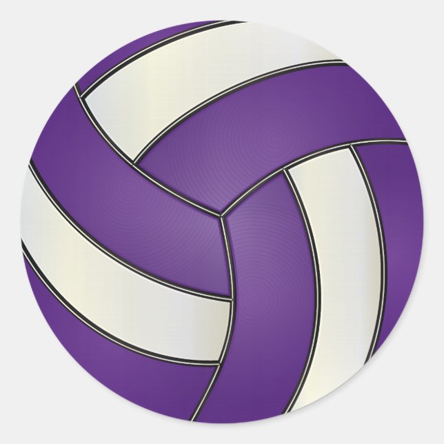 Adesivo Redondo Voleibol roxo e branco (Frente)