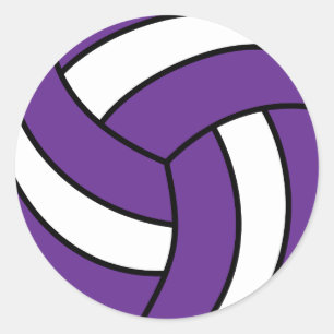 Adesivo Redondo Voleibol roxo e branco