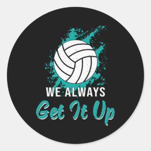 Adesivo Redondo Voleibol Sempre Começamos Jogador De Voleibol