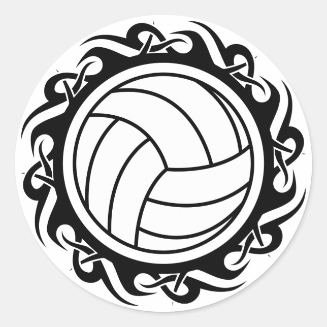Adesivo Redondo voleibol tribal (Frente)