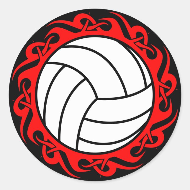Adesivo Redondo voleibol tribal (Frente)