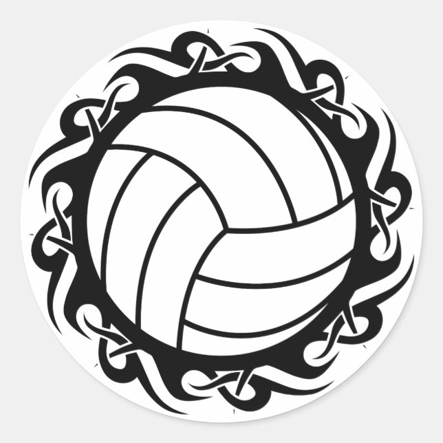 Adesivo Redondo voleibol tribal (Frente)