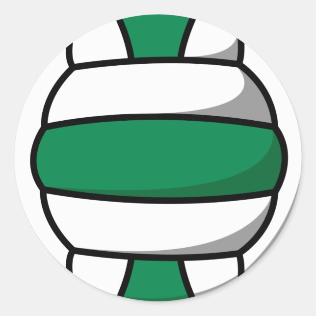 Adesivo Redondo voleibol verde e branco (Frente)