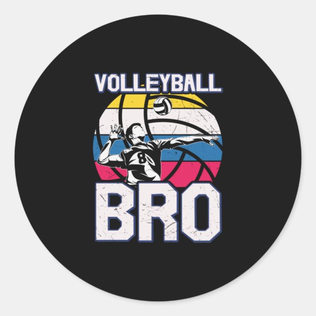 Adesivo Redondo Volleyball Player | Volleyball Bro (Frente)