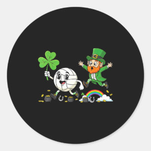Adesivo Redondo Volleyball trevo de shamrock dia de st patricks fe