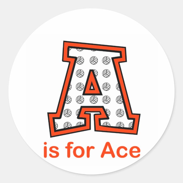 Adesivo Redondo VolleyChick A é para Ace (Frente)