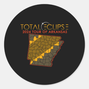 Adesivo Redondo Volta Total Solar Eclipse 2024 Do Arkansas