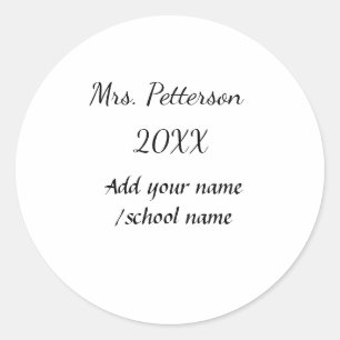 Adesivo Redondo Voltar à escola adicionar nome do professor nome a