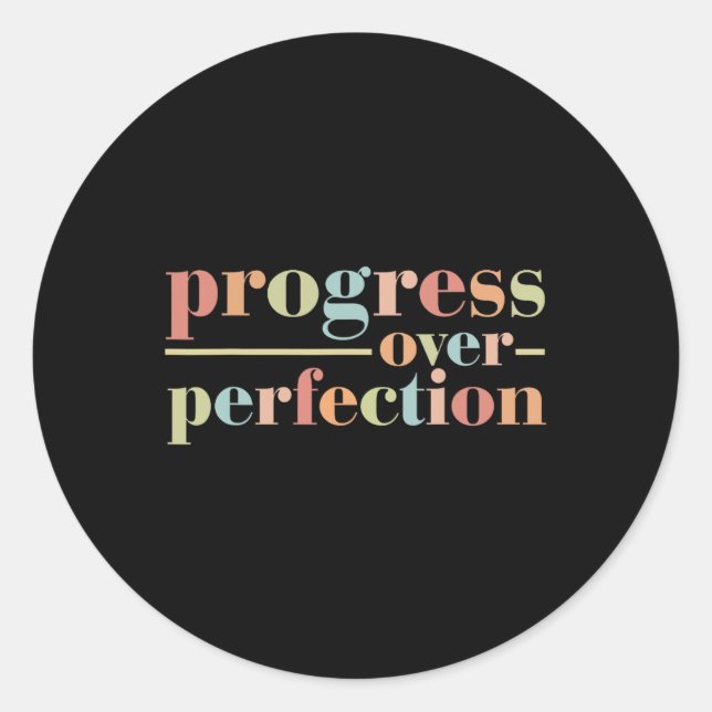 Adesivo Redondo Voltar Ao Progresso Escolar Sobre A Perfeição Vint (Frente)