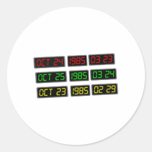 Adesivo Redondo Voltar aos anos 80 pela máquina do Viagem de tempo