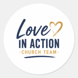 Adesivo Redondo Voluntário da Igreja Amor em Ação Ministério