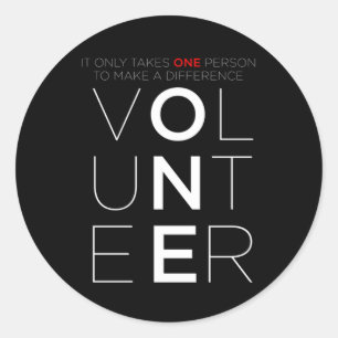 Adesivo Redondo Voluntário faz diferença em voluntário