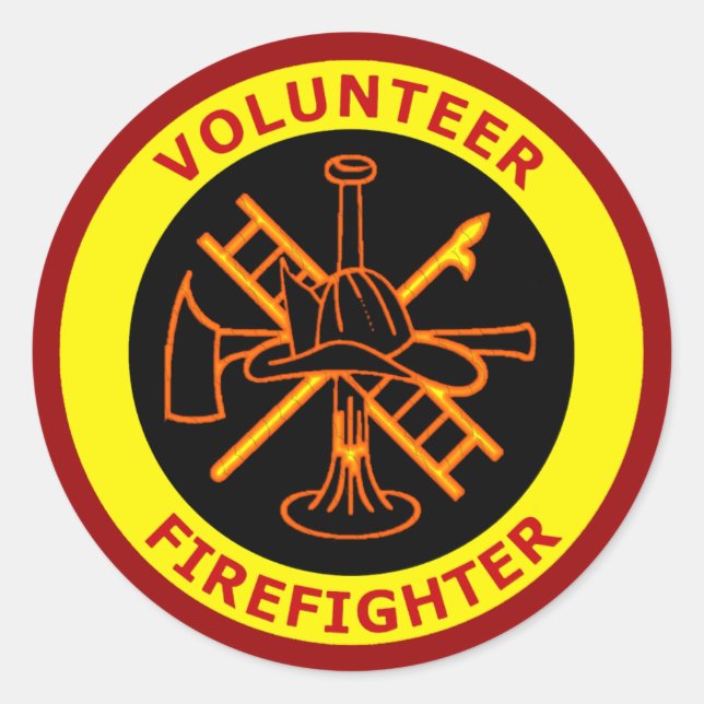 ADESIVO REDONDO VOLUNTEER FIREFIGHER (Frente)
