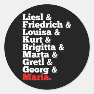 Adesivo Redondo Von Trapp Family Singers Sound Of Music